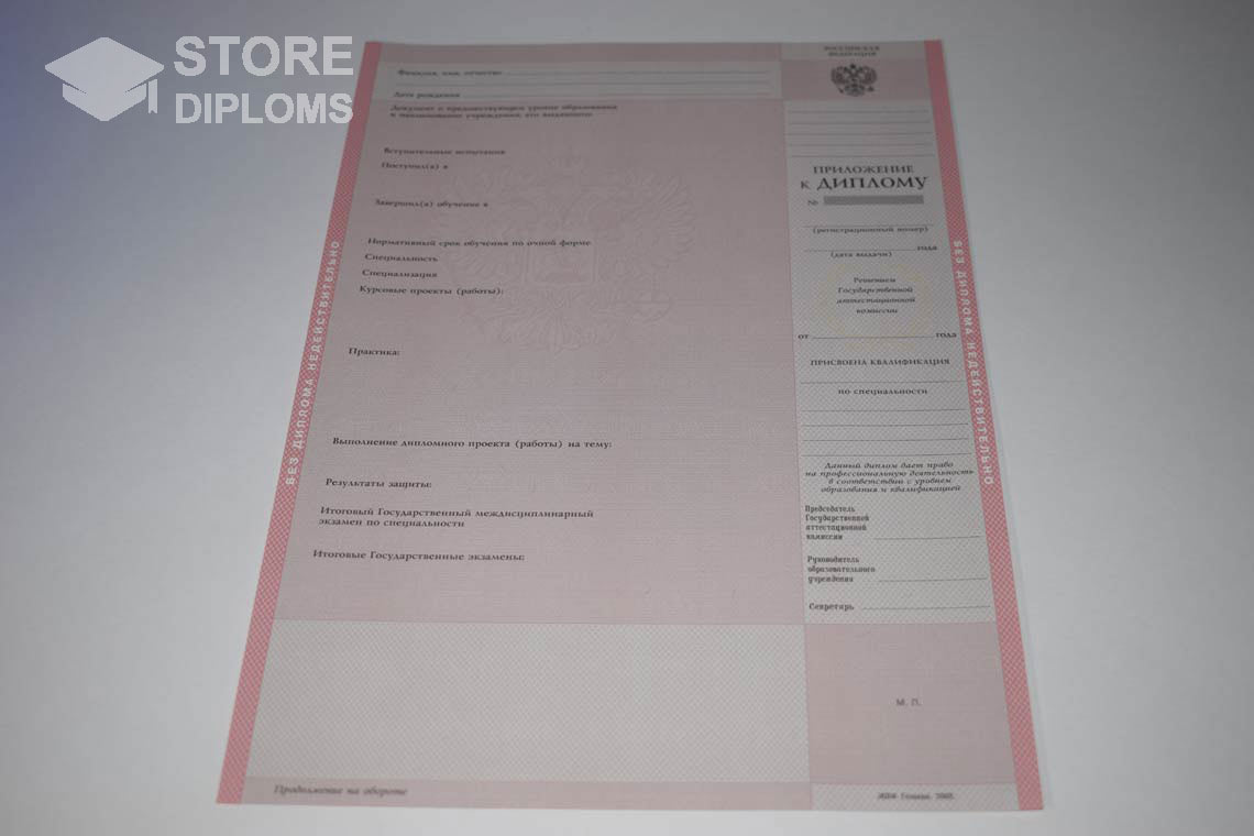 Приложение к Диплому Техникума с Отличием в период c 2003 по 2007 год - Москву